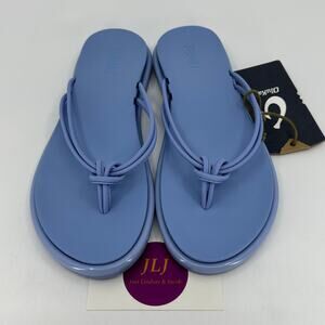 OluKai Women's 'Aka Knotted Beach Flip Flop Thong Sandals Cloud Blue Size 6